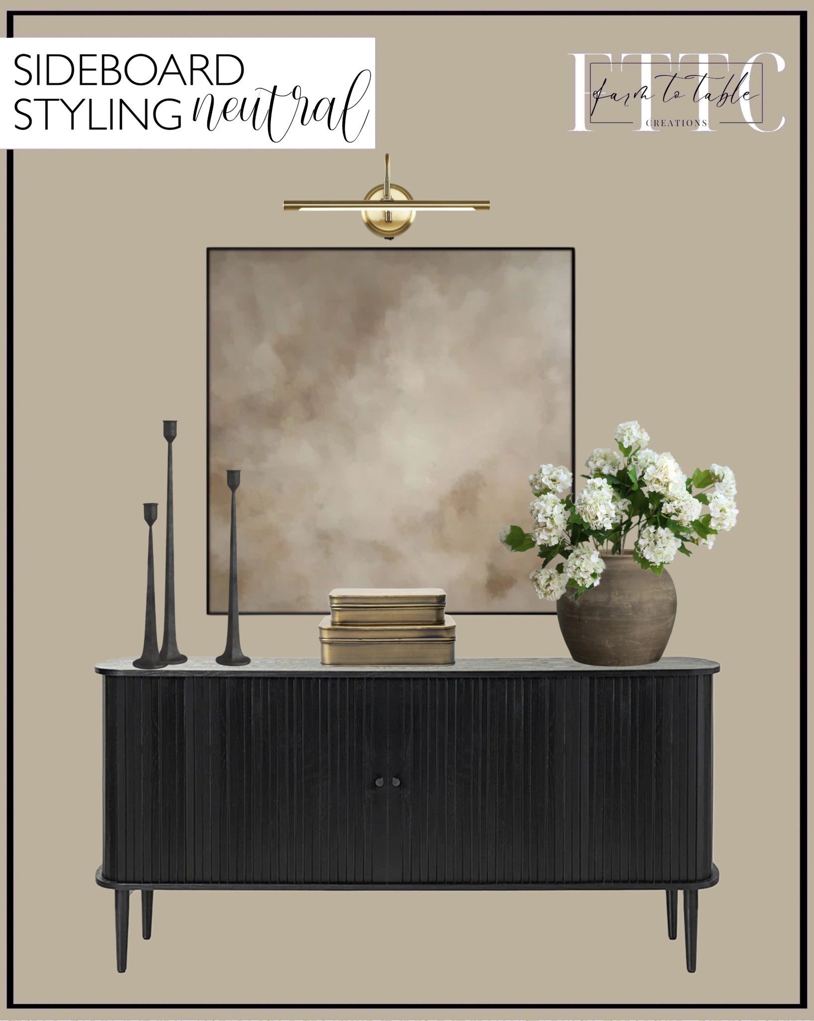 Neutral Sideboard Styling. Follow @farmtotablecreations on Instagram for more inspiration.

Celese 63'' Wide Sideboard with Adjustable Shelves and Wire Hole. Large Framed Abstract Art. Rustic Vase Vintage Clay Pottery In Black and Grey with No Handles (Free Shipping). Sarah Iron Tabletop Candlestick. Faux Hydrangeas. Brass Metal Boxes. Rechargeable Picture Light.

Living Room Finds | Spring Decor | Entryway Decor | Bedroom Furniture | nightstands | Home Decor| Fireplace Decor | Spring Refresh |  Bedroom Finds | Neutral Stems | Spring Stems | Bookshelf Decor | Bedroom Space | Cozy Corner | Bathroom | Curated Entryway | Spring  Decor | End of Year Clearance | Trending Decor | Viral Decor  | Coffee Table Decor | Neutral Decor | Stem Sale | Target Finds | Skinny Bench | Bedroom | Living Room | Breakfast Nook | Amazon Home | Target Sale | Loloi Rugs | Magnolia Home | console table | console table styling | faux stems | entryway space | front porch decor | neutral decor | entryway decor | cozy home | affordable decor |  home decor | home inspiration | console styling | entryway rug | cozy moody home | moody home decor | neutral home | bathroom decor | living room | spring decor | Hearth & Hand | Studio McGee | 2025 Home Trends | trending home | Crate&Barrel 



#LTKFindsUnder50 #LTKSaleAlert #LTKHome