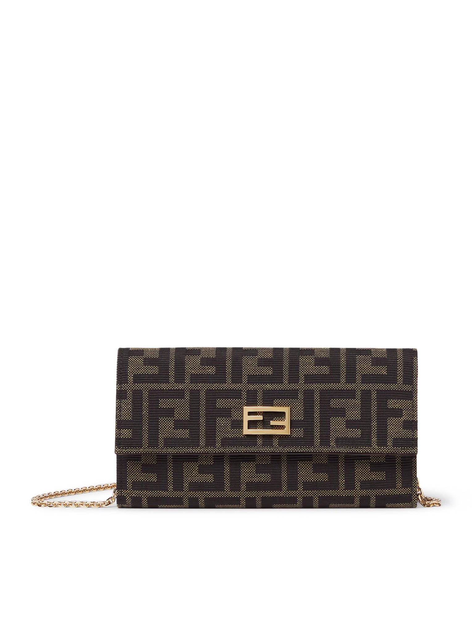 CONTINENTAL WALLET IN JACQUARD FF ZUCCA AND BROWN LEATHER - Fendi - Woman | Suitnegozi INT
