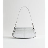 Silver Patent Faux Leather Curved Shoulder Bag New Look | New Look (UK)