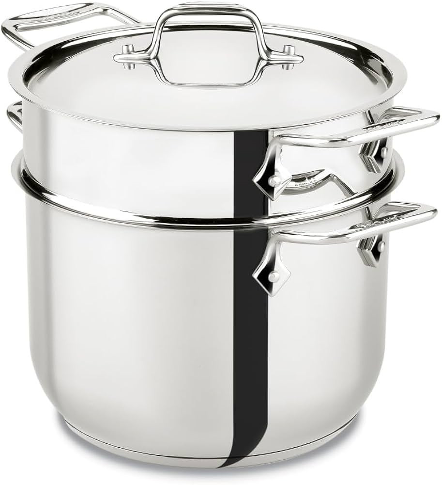 All-Clad Specialty Stainless Steel Stockpot, Multi-Pot with Strainer 3 Piece, 6 Quart Induction O... | Amazon (US)