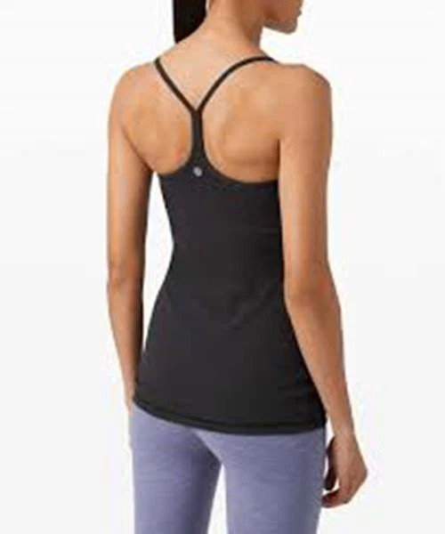 LULULEMON SZ 4 POWER Y TANK TOP SOLID BLACK W/  SHELF BRA REMOVABLE PADS | eBay US