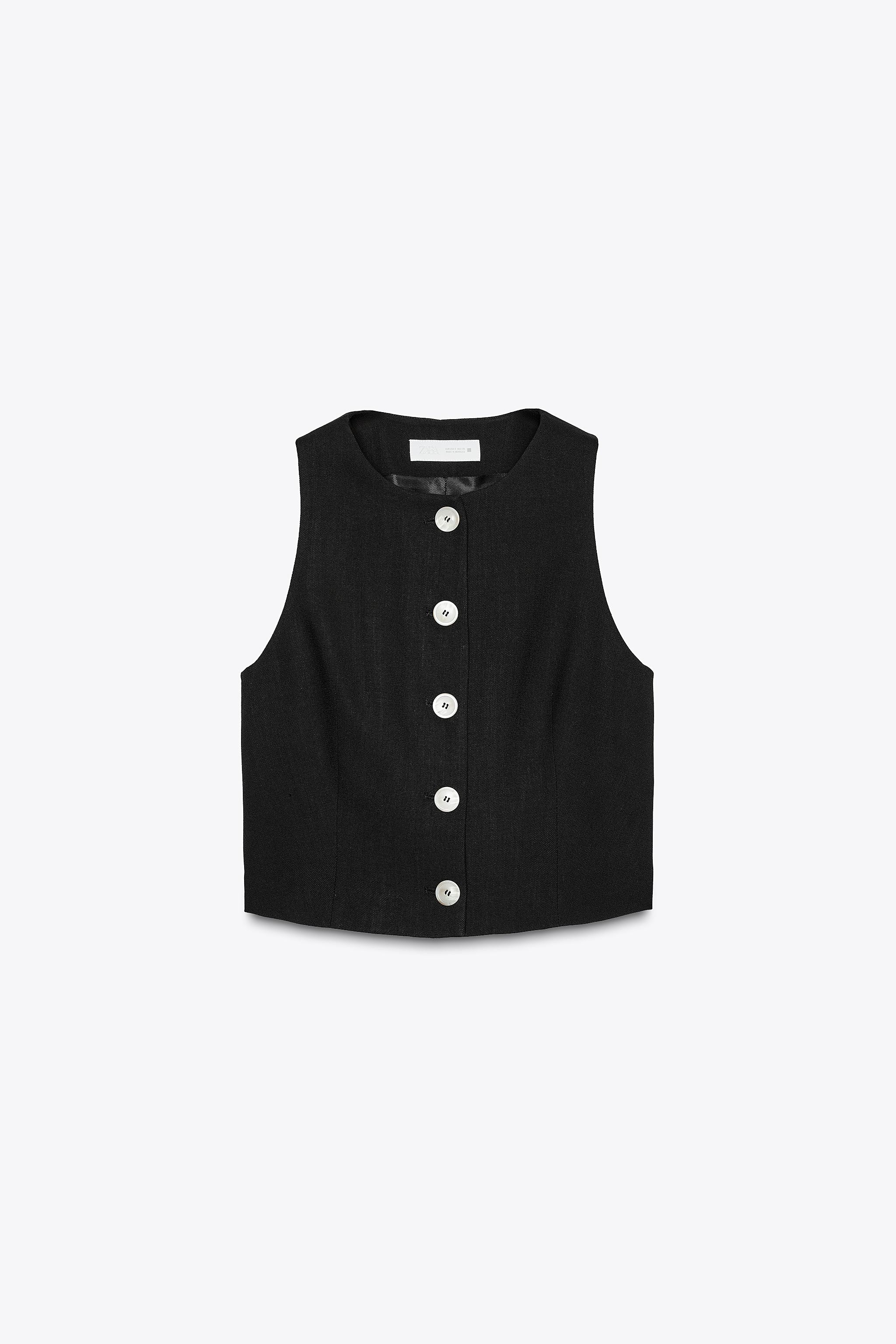 SHORT ROUND NECK WAISTCOAT | Zara UK