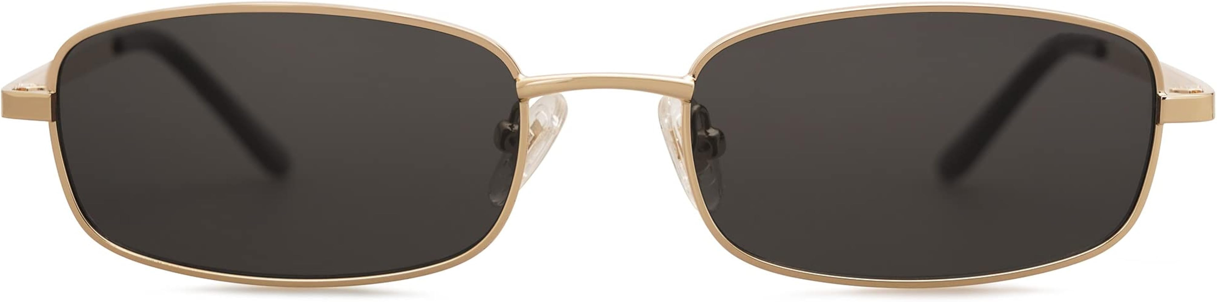 SOJOS Trendy Rectangle Sunglasses Womens Mens, Retro 80s 90s Y2k Chic Narrow Thin Skinny Sunnies ... | Amazon (US)
