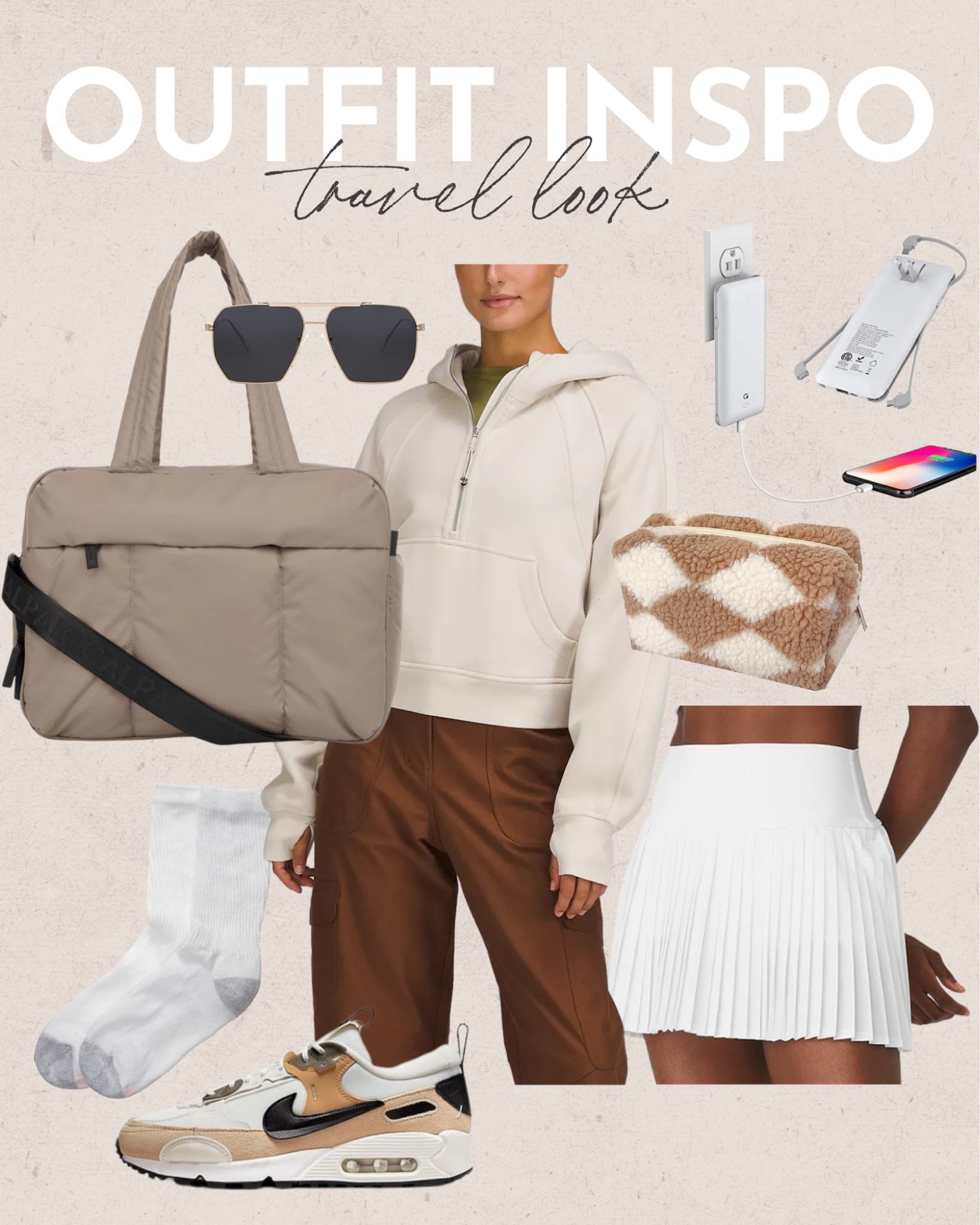 Fall casual travel outfit inspo🤍 casual look for fall, travel outfit, Amazon fashion, Lululemon, Lululemon travel outfit, neutral sneakers, fall travel look 