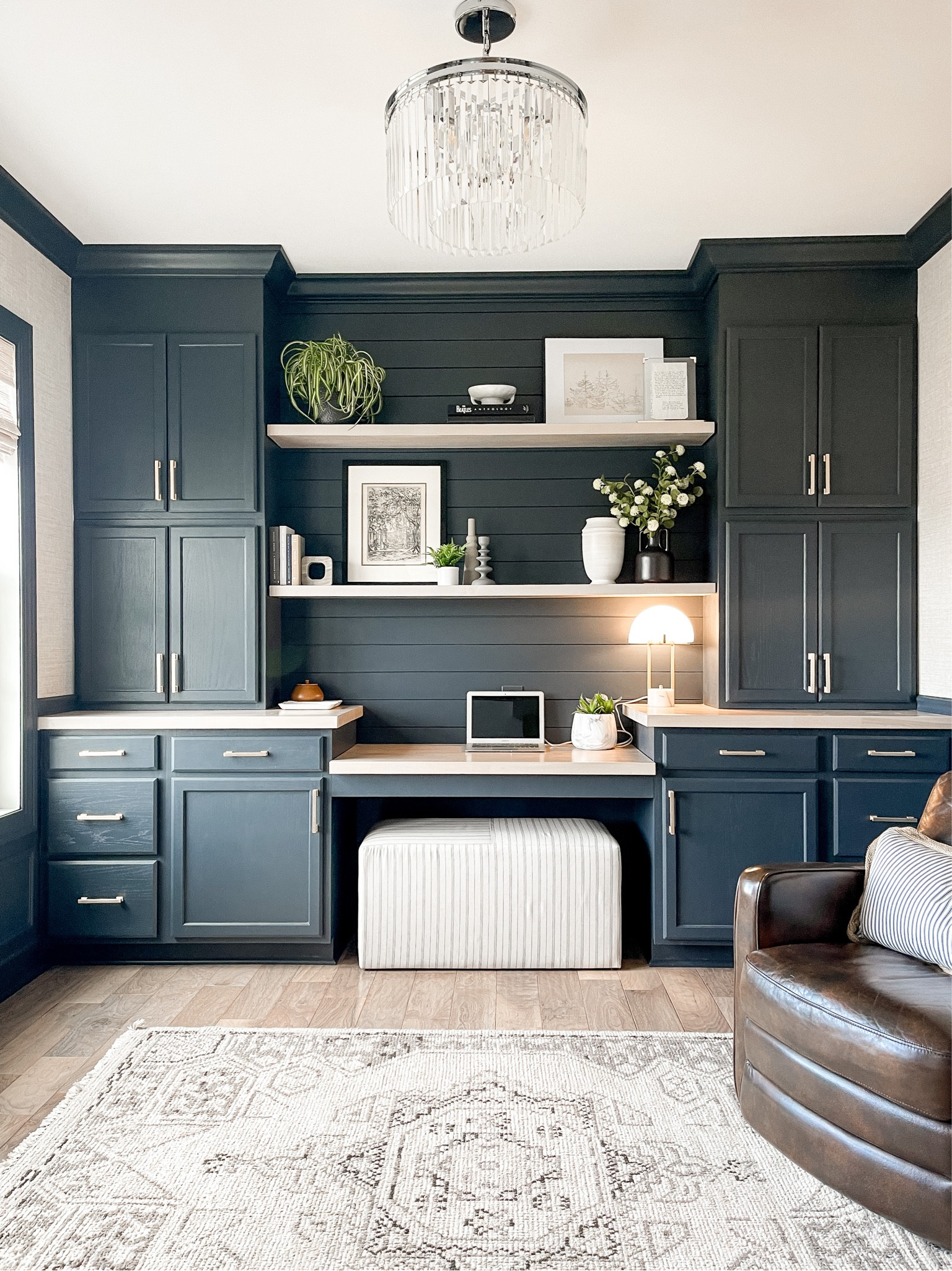 Home office built ins, built in desk, home office storage.  
Mood home office inspiration

Paint color : Valspar Chimney Smoke


#LTKstyletip #LTKFind #LTKhome