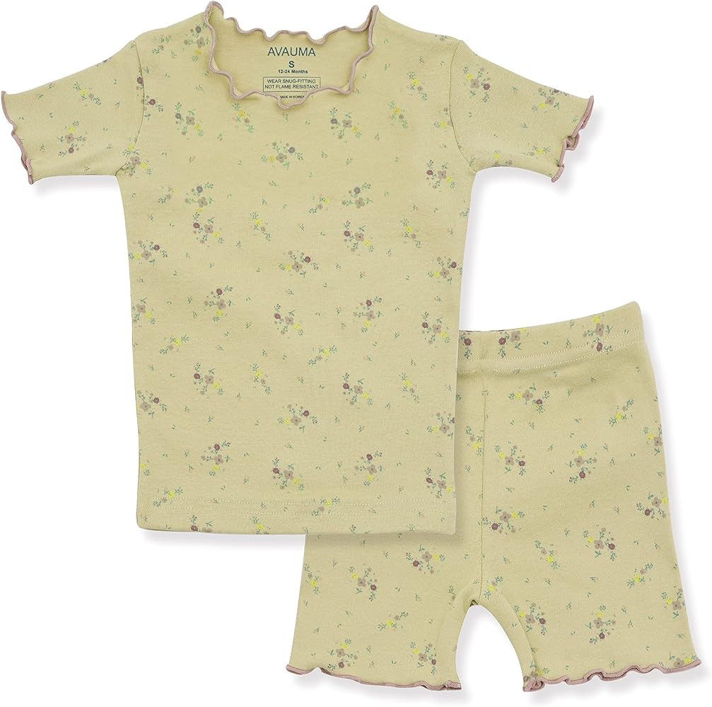AVAUMA Baby Boy Girl Pajama Set 6M-7T Kids Cute Toddler Snug fit Flower Pattern Design Pjs Cotton... | Amazon (US)