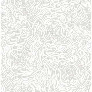 Celestial Taupe Floral Taupe Wallpaper Sample | The Home Depot