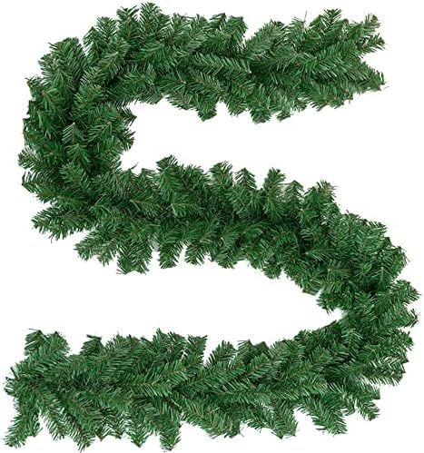 8.9FT Garland for Christmas Decorations, Non-Lit Soft Green Holiday Decorations for Outdoor or In... | Amazon (US)
