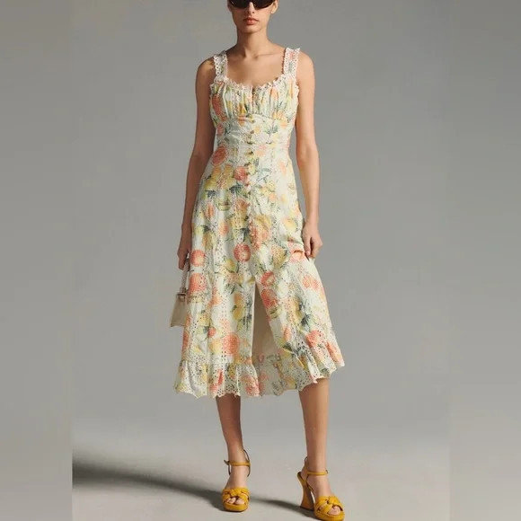 Anthropologie Ruffled Eyelet Dress XL | Poshmark