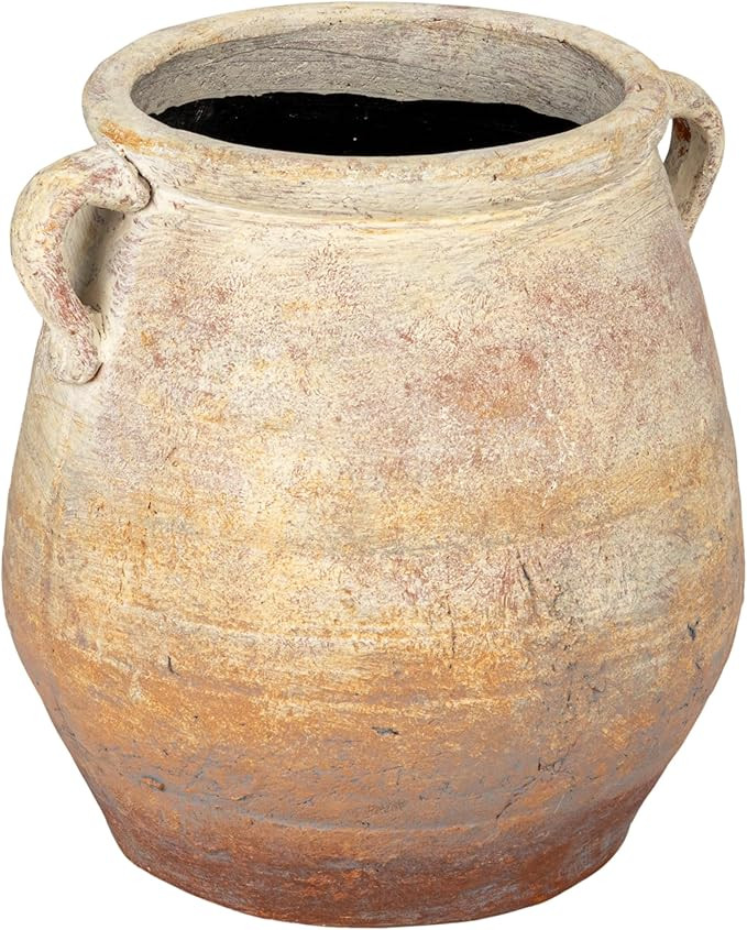 Creative Co-Op Whitewashed Terra-Cotta Urn, Beige | Amazon (US)