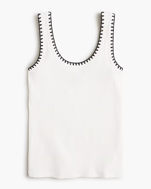 Blanket-stitch tank top | J.Crew Factory