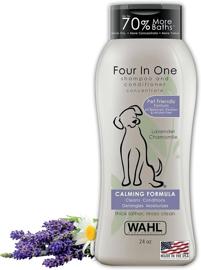 Wahl USA 4-in-1 Calming Pet Shampoo for Dogs – Cleans, Conditions, Detangles, & Moisturizes wit... | Amazon (US)