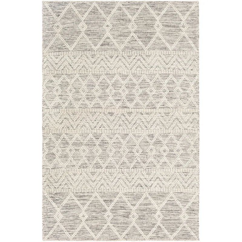 Gil Moroccan Handmade Flatweave Wool Charcoal/Cream Area Rug | Wayfair North America