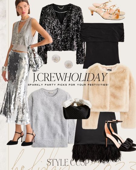 J.Crew Holiday: Sparkly Styles for Parties & NYE ✨ lots of sequin styles on sale
Today! Up to 40% off

Sparkly dress, sequin dress, fur coat, sequin bag, sparkly top, silver heels, heels, lace top, satin top, NYE outfit, holiday party outfit  

#LTKparties #LTKsalealert #LTKHoliday
