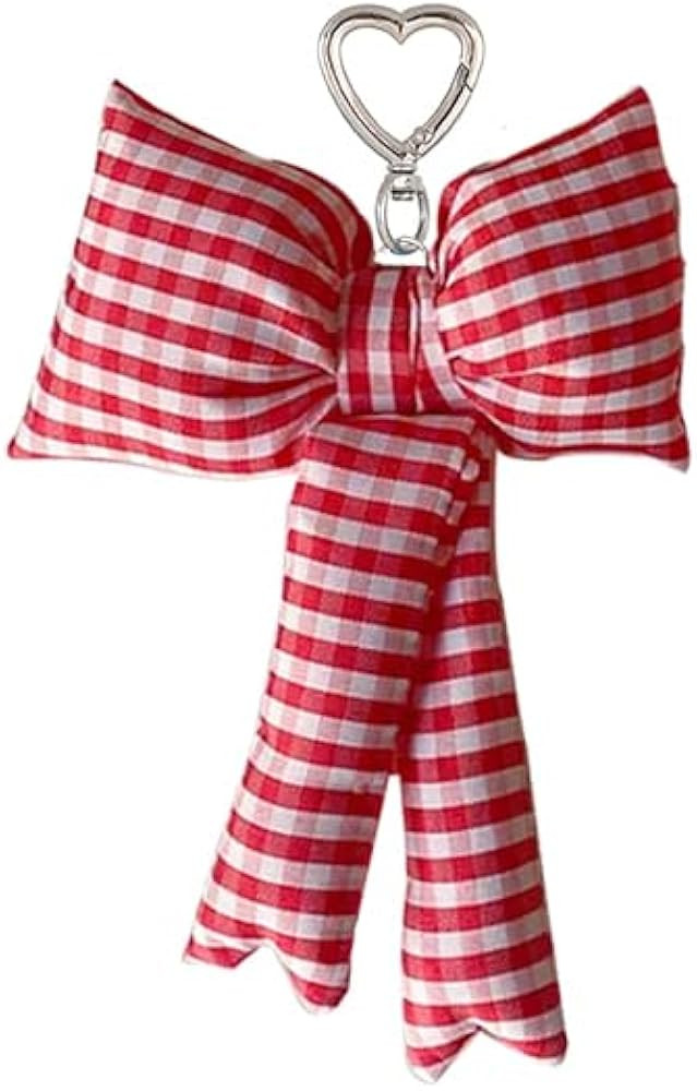 Pink Bow Keychain Bag Charms Y2K Bowknot Plaid Keychains Coquette Aesthetic Purse Handbag Backpac... | Amazon (US)