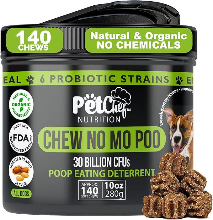 Pet Chef Chew No Poo 140 ct, 10 oz - Stop Dog Coprophagia Poop Eating. Stop Cannine Coprophagia P... | Amazon (US)