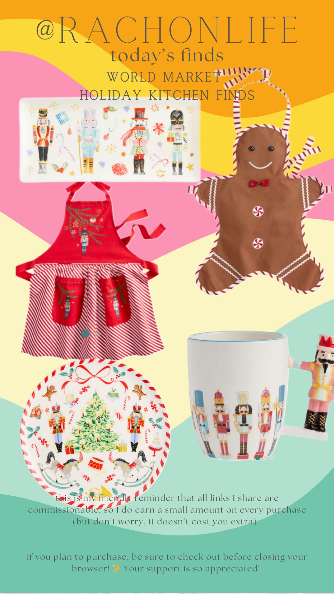 A few more World Market Goodies I personally have and love! The Gingerbread apron is “kids”, but my 3.5 year old can wear it (though it is long). 

I’ve had the nutcracker plate and cup for a year and I love them still just as much as I did when I bought them!

#LTKSeasonal #LTKHome #LTKGiftGuide