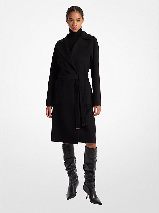 Wool Blend Wrap Coat | Michael Kors US