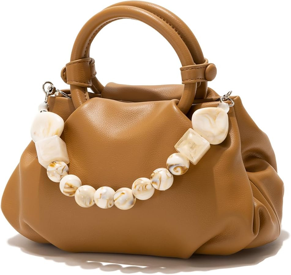 Ophlid Cloud Clutch Purses for Women Soft Leather Dumpling Bag Beaded Slouchy Pouch Bag Small Han... | Amazon (CA)