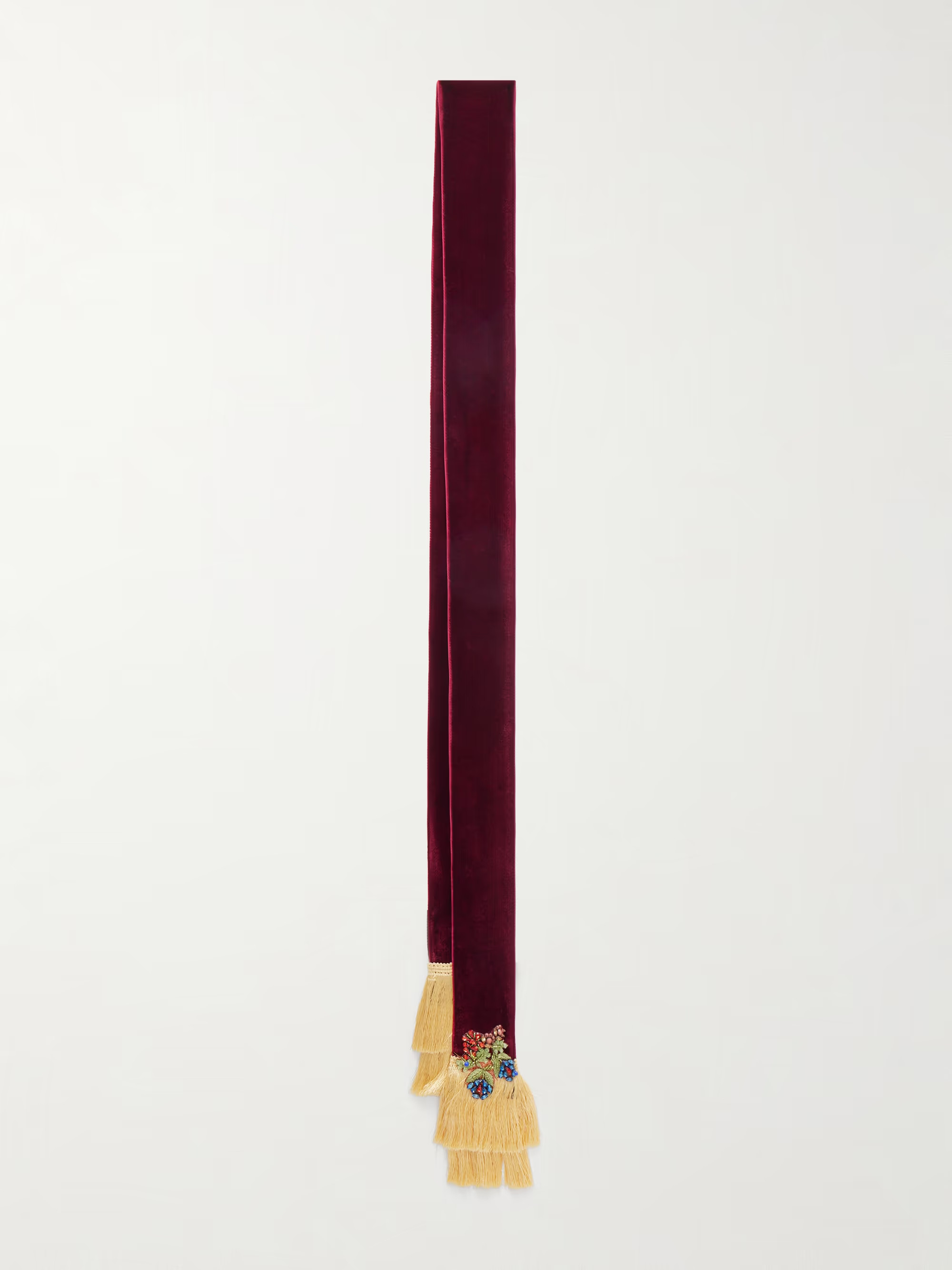 Fringed crystal-embellished velvet scarf | NET-A-PORTER (UK & EU)