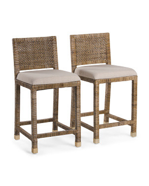 Set Of 2 Rattan Counter Stools | TJ Maxx