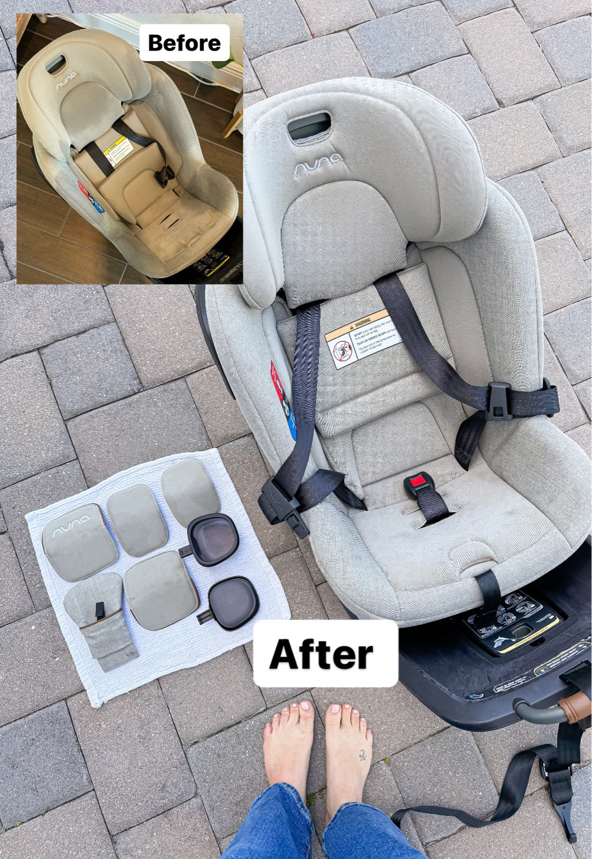 Quick car seat clean on my Nuna Revv! I used force of nature cleaning spray (40% off code Start40) Mirco rags and this mini powerful vacuum I keep in the truck & a hand held on I keep in the pantry for when I need it! 

I got my rag wet and sprayed on the rag and on certain heavier spots on the car seat everything lifted so nicely! I set out in sun to dry it all out! If you want to go further take covers off and wash on delicate, tumble try low heat (or air dry in sun!)

**please remember to look at your cat start manual on how to wash and spot clean. I know all can be different. My manual doesn’t say to use the force of nature spray but we haven’t had an issue so I remind using it for spot cleaning! 

** helpful link from a CPST on seat protectors,
https://www.safeintheseat.com/post/are-car-seat-protectors-safe#:~:text=Maxi%2DCosi%3A%20Can%20use%20only,not%20recommended%20but%20not%20prohibited

#LTKBaby #LTKBump #LTKKids