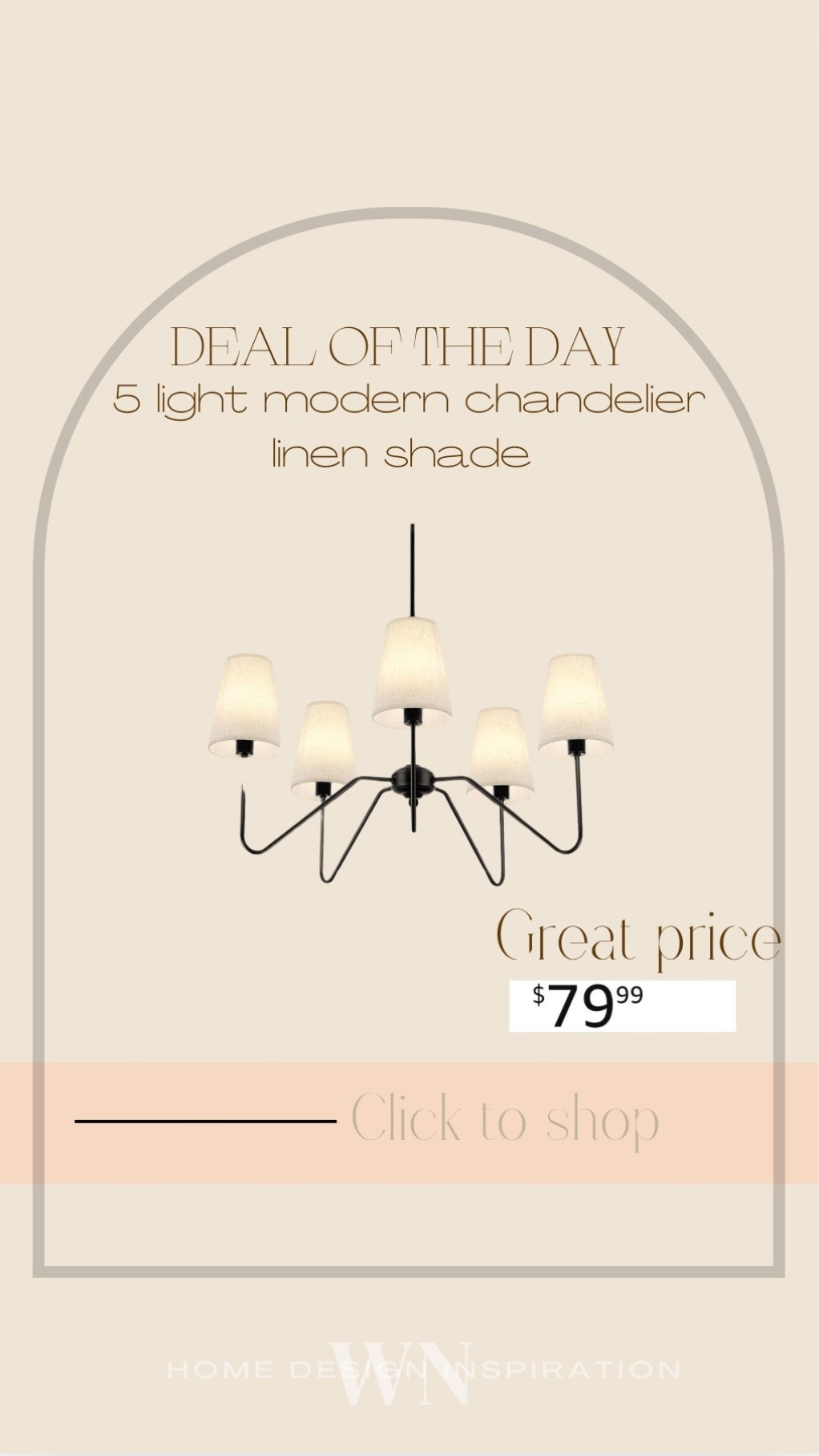 5 light modern chandelier linen shade 