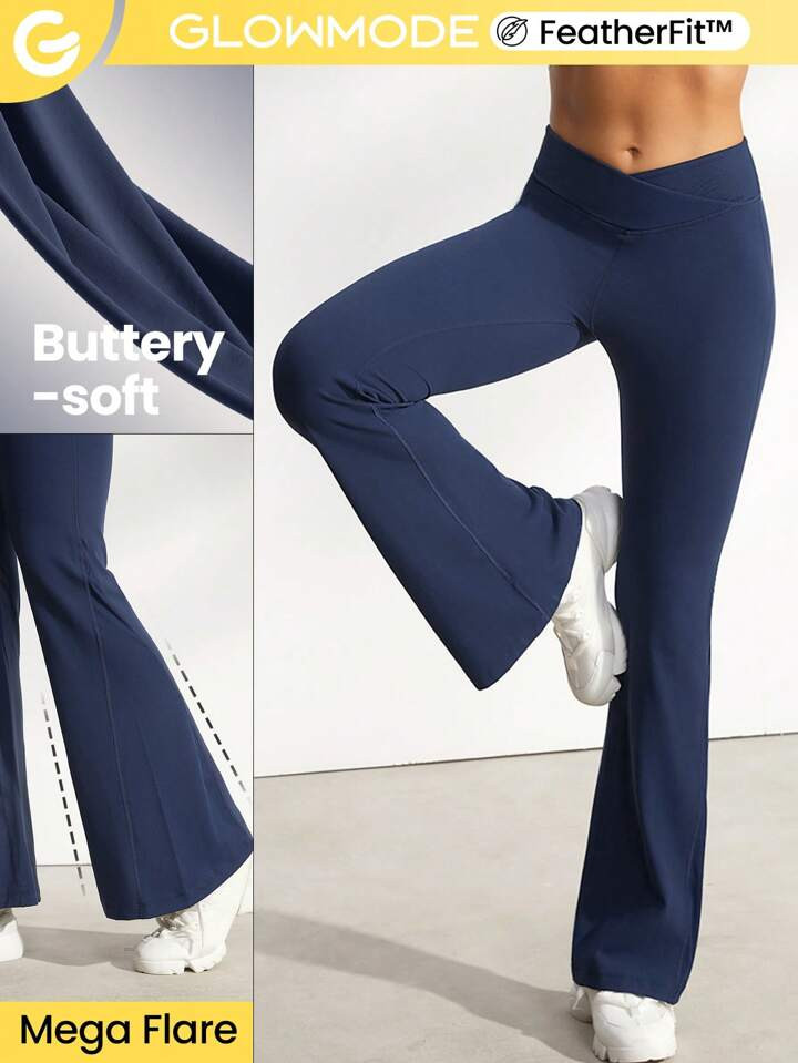 GLOWMODE 31" FeatherFit™ V-Waist Mega Flare Pants | SHEIN