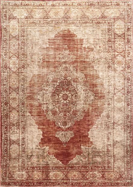 Rust Faded Imperial Medallion 5' x 8' Area Rug | Rugs USA