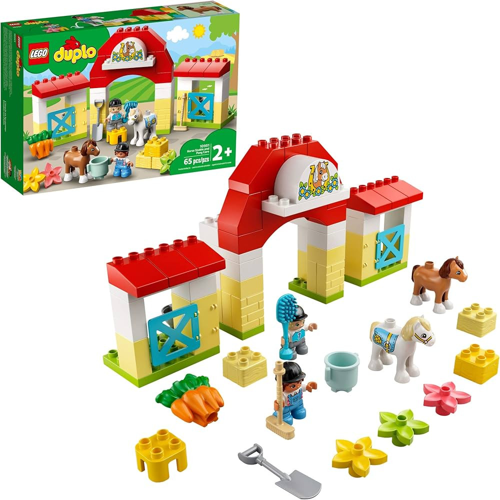 LEGO DUPLO Town Horse Stable and Pony Care 10951 Horse and Pony Stable Playset for Preschoolers; ... | Amazon (US)