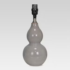 Double Gourd Ceramic Small Lamp Base Gray - Threshold™: Accent Lighting, No Assembly, UL Listed | Target