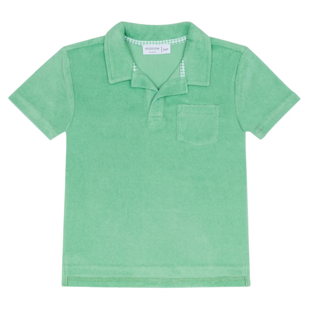 boys gustavia green french terry polo | Minnow