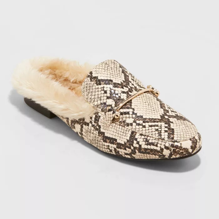 Women's Rebe Faux Fur Mules - A New Day™ | Target