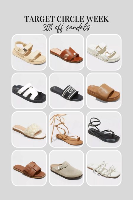 Target circle week sale 
30% off women’s sandals starting 4/7 
Slides 
Slip on sandals 
Spring and summer shoes 

#LTKxTarget #LTKsalealert #LTKshoecrush