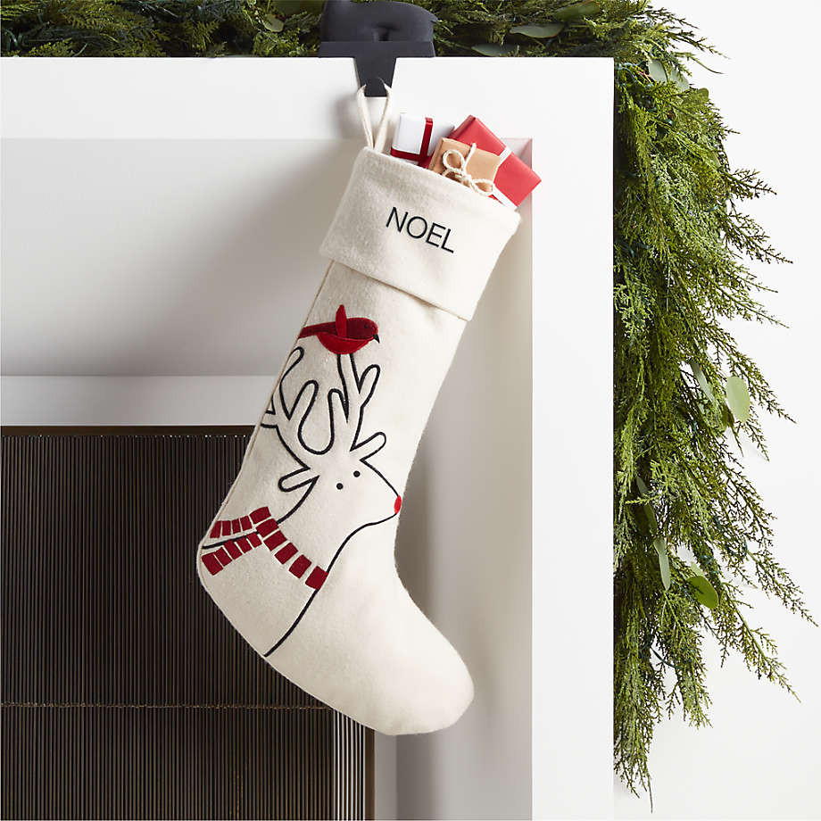 Arctic Friend Reindeer Christmas Stocking by Joan Anderson | Crate & Barrel