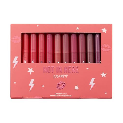 ColourPop Lippie Stix Vault - 10 Bold Red Lipsticks with a Long-Lasting Formula - Ultra-Pigmented Matte Lipstick with Vitamin E & Shea Butter for All Day Moisture - Hot in Here (0.04 oz) | Amazon (US)
