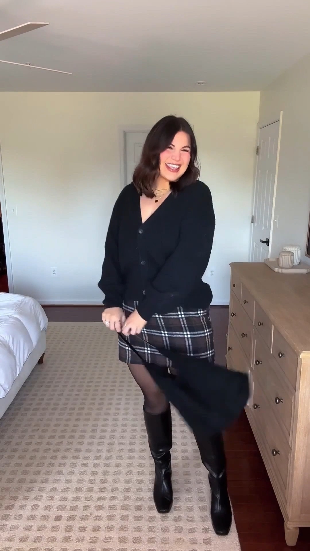 Midsize fall outfit idea from Amazon! 

Bralette - xl
Cardigan - xl
Tights - xl 
Skirt - xl 
Boots - 10 




#LTKSeasonal #LTKTall #LTKMidsize