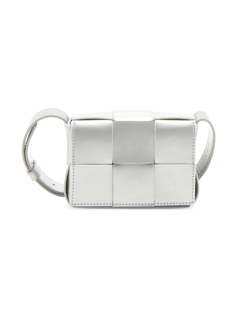 Cassette Metallic Leather Card Case-On-Strap | Saks Fifth Avenue