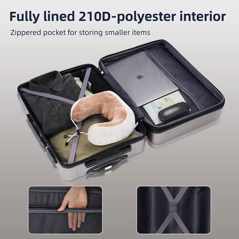 Hardshell Luggage Sets 3 Pcs Spinner Suitcase With TSA Lock Lightweight 20”24”28” | Wayfair North America