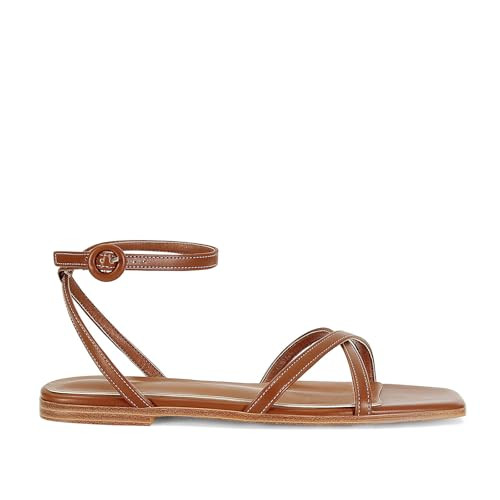 Flat Sandals for Women Buckle Strap Gladiator Square Open Toe Comfortable Beach Summer Sandals | Amazon (US)