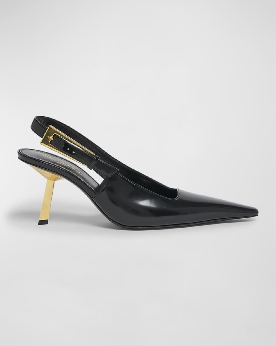 Saint Laurent Lee Slingback Buckle Pumps | Neiman Marcus
