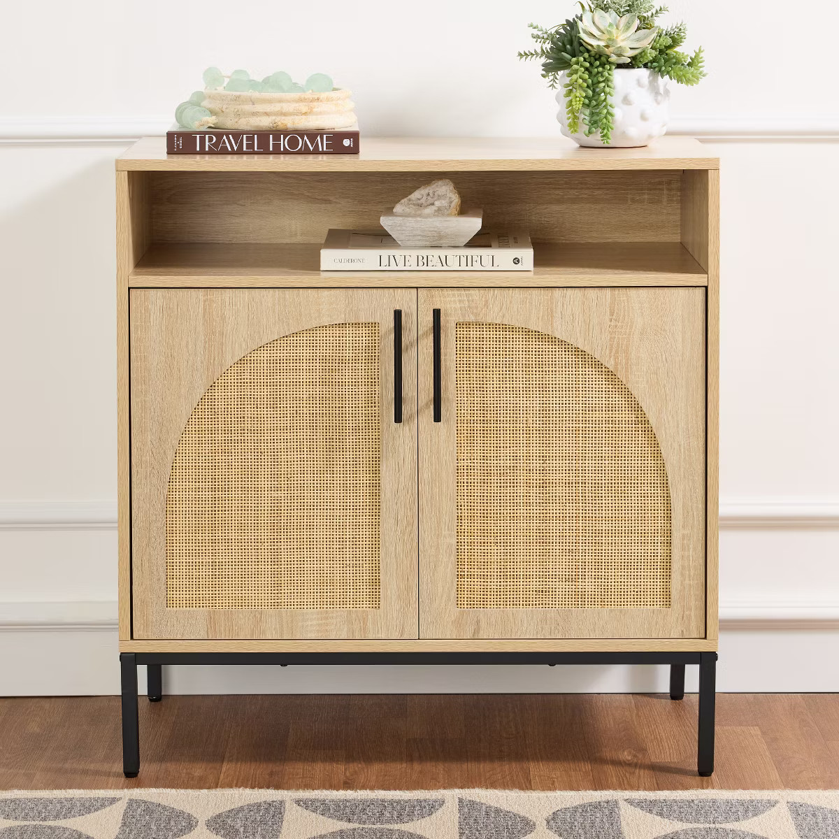 Best Choice Products Arched 2-Door Rattan Cabinet, Sideboard, Buffet, w/ Cord Cutout, Adjustable ... | Target