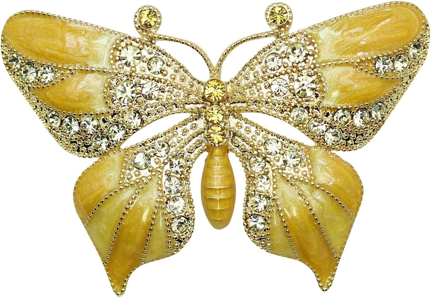 Gorgeous Rhinestone Crystal Enamel Butterfly Pin Brooch | Amazon (US)
