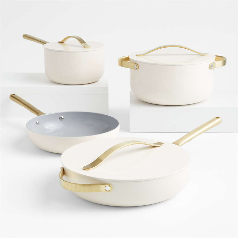 Caraway Home Sage Non-Stick Ceramic 7-Pc. Cookware Set + Reviews | Crate & Barrel | Crate & Barrel
