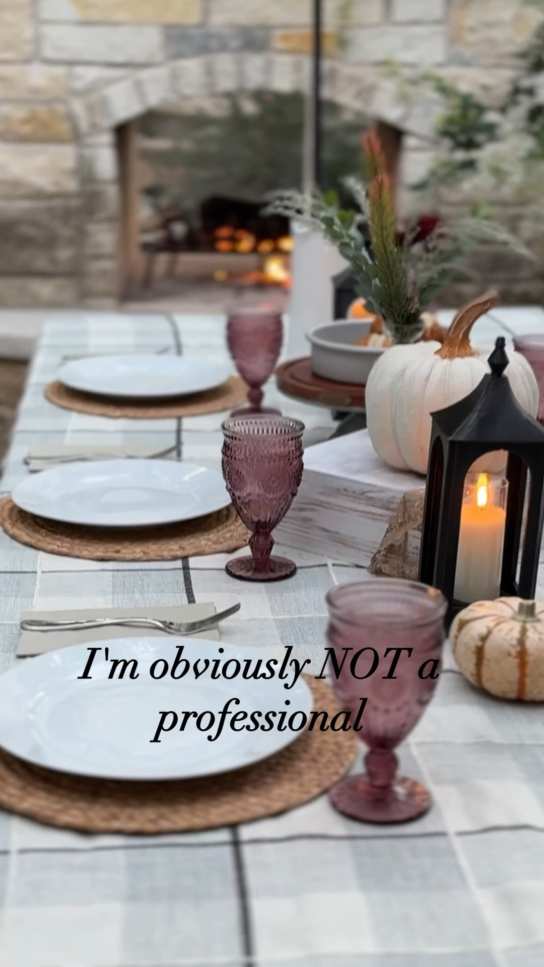 I set this up for my mom’s birthday yesterday — purple, white, and beige, eucalyptus, a fire in the background… I was proud of how it turned out and thought I’d get a quick video for y’all. Then my cat hopped up like he owned the place.

It’s true, I’m not a professional. But I do love creating a warm, inviting table where people feel welcomed and special. Might just have to accept a little cat hair as part of the ambiance.

.

.

.

.

.

You can find these in my link on my profile or by copying here: https://bio.site/Ordinaryhousemouse

#FallDecor #AutumnVibes #AutumnTablescape #FallTableDecor #OutdoorTablescape #OutdoorFallTable #AlFrescoDining #BackyardTablescape #RusticFallDecor #CozyTableVibes #EucalyptusDecor #SeasonalTablescape #FallEntertaining #FallGardenParty #AutumnGathering #TableSettingInspiration #EverydayBeauty #CozyOutdoorTable #CatsOfInstagram #CatApproved
