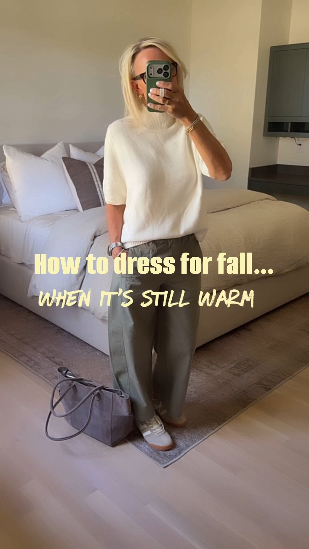 It doesn’t feel like fall yet for many of us, but getting the urge to dress like fall.

I LOVE a short sleeve, mock neck sweater. This one is so soft, great quality and under $75!! 
I ended up grabbing two colors. It’s so good.
Sizing – I sized up one to a medium 

THESE PANTS!!! These are a cotton poplin pant, slip on.
Sizing – true to size, wearing small 
I also grabbed these two colors. This outfit is one of my favorites!!

#LTKdayinmylife #LTKgrwm #LTKOver40