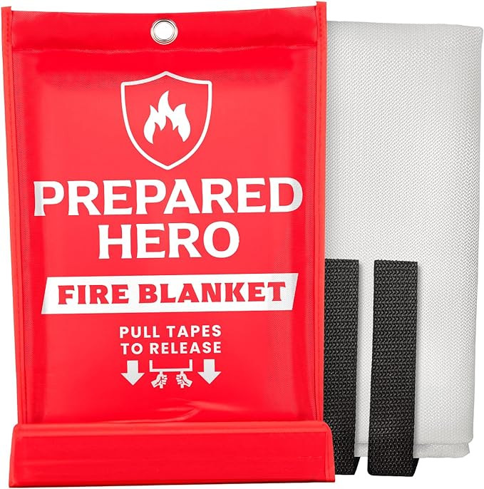 Prepared Hero Emergency Fire Blanket - 1 Pack - Fire Suppression Blanket for Kitchen, 40” x 40... | Amazon (US)