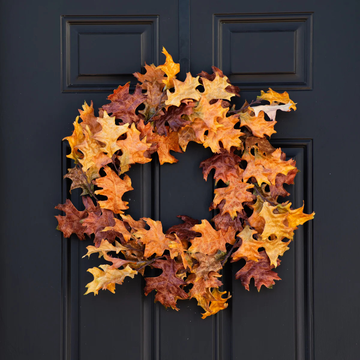 Autumn Breeze - Orange, Golden-Yellow & Brown Oak Leaf Indoor or Outdoor Fall Wreath | Darby Creek Trading