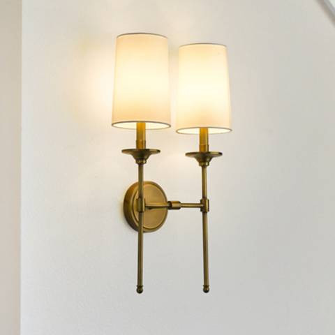 Z-Lite Emily 24" High 2-Light Rubbed Brass Wall Sconce | Lamps Plus