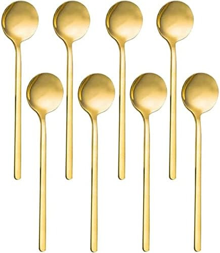 Comicfs 8Pcs 6 Inch Gold Stainless Steel Espresso Spoons, Coffee Spoons Teaspoons Set for Coffee ... | Amazon (US)